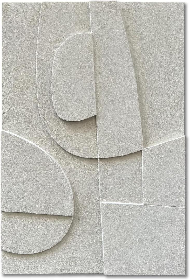 Hand-Painted 36x24 inch White Abstract Wall Decoration Oil Painting Minimalist Art Home Wall Decoration Painting (Eft166)