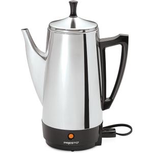 Presto 02811 Stainless Steel Electric Coffee Percolator - 12-Cups, Easy-Pour Spout, Stay-Cool Handle, Make 2-12 Cups