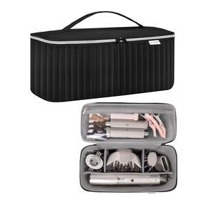 Travel Carrying Case for Hair Dryer Shark Flexstyle Dyson Airwrap Brush Hair Accessories Tools Storage Bag for Revlon Hairdryer Styler Organizer (Black)