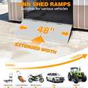 VNN 29" x 48" Shed Ramp for Riding Mower & Lawn Equipment | 1500 LB Capacity Anti-Slip Punch Plate Ramp for ATV, Motorcycles, Garages & Barns (2PC, Aluminum)