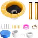 Freestanding Tub Drain Kit, Bathtub Drain Rough-in Kit with PVC Adapter and Brass Tail Pipes, Compatible with Freestanding Bathtub Drain, Floor Mounted Bathtub and Copper Bathtub