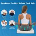 Ganondorf Extra Large Egg Crate Recliner Seat Cushion for Elderly Tufted Furry Booster Foam Cushion, Pressure Relief for Long Sitting Orthopedic Chair Cushion for Recliners Office Chairs, Beige