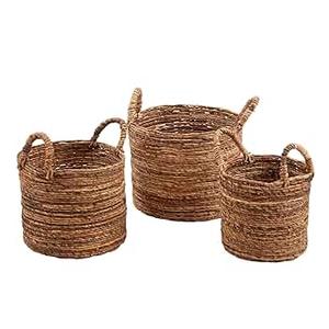 Set Of 3 Baskets For Home 43x12, 38x10, 30x9