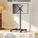Perlegear Floor TV Stand with Mount for 26-50 inch TVs up to 55 lbs, TV Floor Stand with Rotation, Tilt, Level, Height Adjustable TV Stand for Bedroom/Living Room, Max VESA 300x300mm, PGFS12