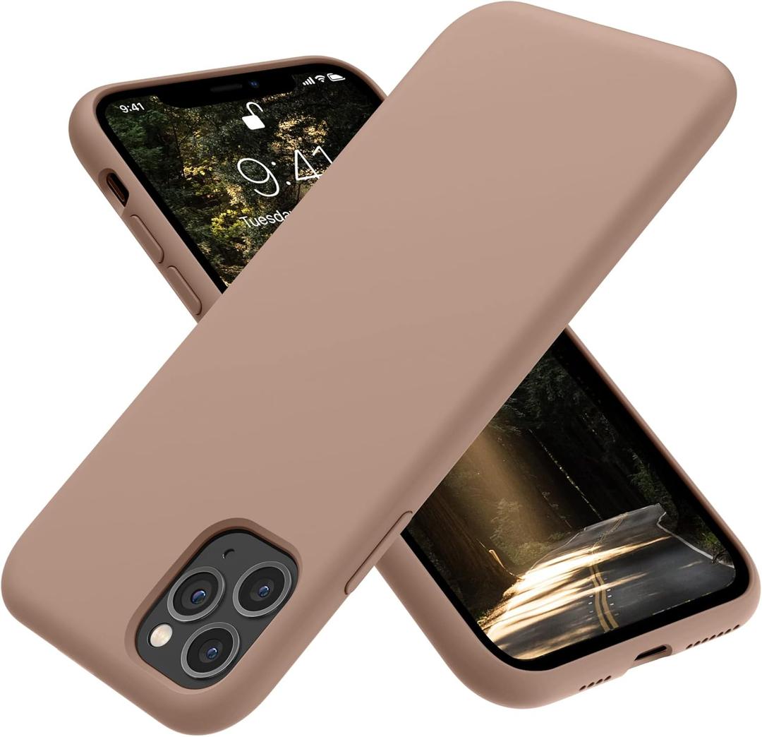 OTOFLY Soft Silicone Designed for iPhone 11 Pro Max Cases,[Military Grade Drop Protection] [Anti-Scratch Microfiber Lining] Shockproof Protective Phone Case Slim Thin Cover 6.5 inch,Light Brown
