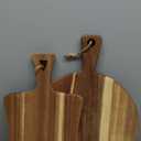 Hsei 2 Pcs Acacia Wood Cutting Board with Handle Wooden Charcuterie Board Large Paddle Carving Chopping Set Butter Serving Tray for Cheese Meat Fruit Pizza Bread Baking(Practical Handle) (16x12, 14x8.6 inch)