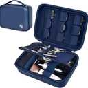 Boobowl Barber Accessories Bag for Clippers and Supplies, Mens Hair Trimmers Box, Portable Clipper Storage Holder for Hair Cutting, Guard Grooming Kit and Barbers Supplies (Bag Only)- Dark Blue