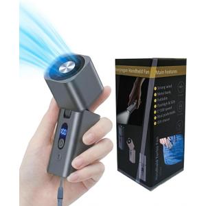 Metal Mini Handheld Fan Portable 1-100 speed 15000RPM with Flashlight & SOS | Personal Portable Mini Hand Held Fan for Travel Camping Beach, Rechargeable Powerful Handheld Turbo Fan,Gifts for Women-Gray