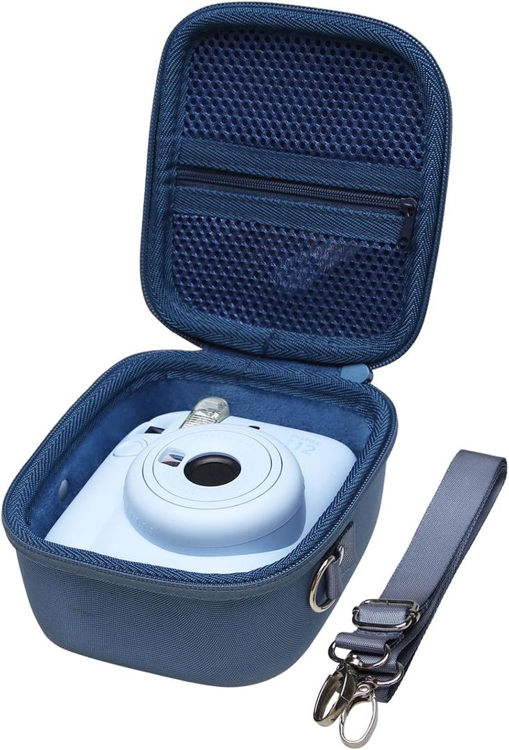 LTGEM Case Compatible with Fujifilm Instax Mini 13/12 / 11/10 / 9/8 / 7/7+ Instant Camera and FUJIFILM Instax Mini Instant Flim with Shoulder Strap, Blue(Case Only)