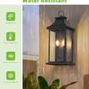 tewei 18'' Large Outdoor Wall Light, Porch Light Outdoor Wall Sconce Lantern, 2-Light Black Exterior Lighting Fixture Wall Mount, Outside Light for House Garage, 2-Pack
