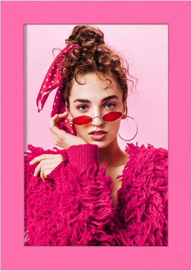 TWING 4x6 Picture Frame,Pink Picture Frames Display Pictures 3.5x5 with Mat or 4x6 Without Mat,Colored Photo Collage Frame for Table Display, Ideal Gift to Family and Friends,1 Pack