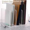 YUXUN Acrylic Desk File Organizer - 3 Section Vertical File Folder Rack, Clear Desktop Sorter for Home/Office/Classroom, Holds Magazines, Binders, Notebooks, Envelopes & Documents