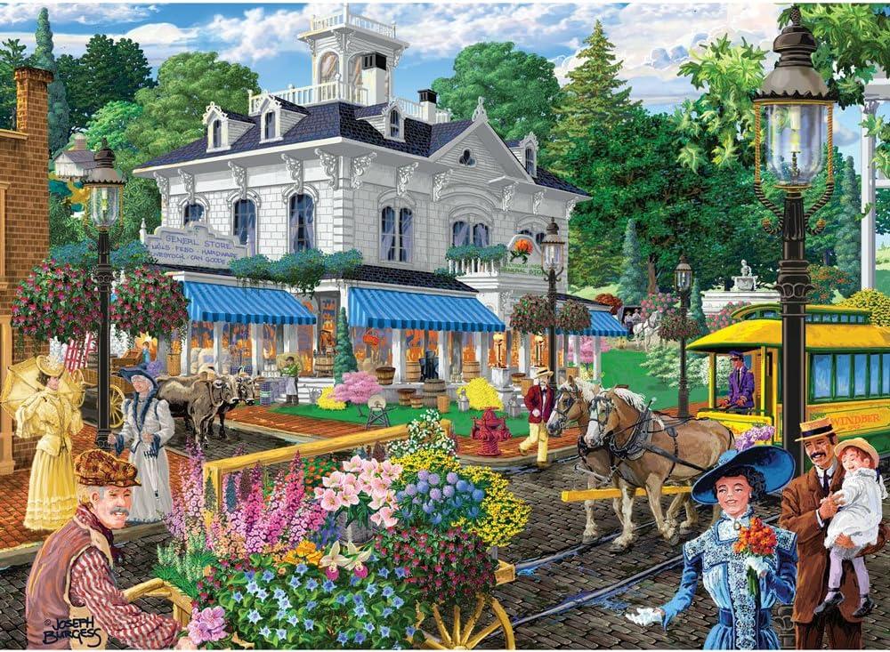 Bits and Pieces - 1500 Piece Jigsaw Puzzle - Victorian Spring, Busy Town Center - by Artist Joseph Burgess - 1500 pc Jigsaw