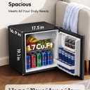EUHOMY 1.7 Cu.Ft Mini Fridge, Reversible Door Compact Refrigerator, Black
