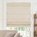 CHICOLOGY Cordless Roman Shade, Light Filtering Privacy Liner, Textured Belgian Flax Fabric, True-to-Size 34" W x 48" H, Inside/Outside/Ceiling Mount Window Treatment for Living Room Bedroom