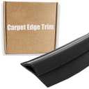 Carpet to Tile Transition Strip, Self Adhesive Cuttable Carpet Edge Trim Strip, Flexible Carpet Edging from Carpet to Tile Floor, Flexible Rug Edge Protector for Doorway (Black 16ft)