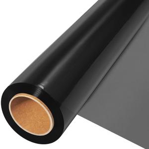 JOYIT Black Cellophane Wrap Roll (100 Ft. Long X 17.5 in. Wide) - 2.5 Mil Thick Transparent Black Cellophane Wrapping Paper, Colored Cellophane Wrap for Gift Flower Basket Decoration