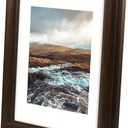 Golden State Art, 11x14 Brown Color Photo Frame, 2-inch wide, with Ivory Mat for 8x10 Picture & Real Glass