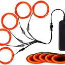 MaxLax EL Wire Orange, Noise Reduction Neon Wire Light 5 in 1 Meter, Electroluminescent Wire for Halloween Decoration, Christmas Party, DIY Decoration