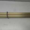 Double Curtain Rods 144-164 Inches for Windows, 1 Inch Diameter Adjustable Heavy Duty Drapery Rod with Aluminum Alloy Brackets and Finials, Modern Stylish Dual Curtains Rod, Brushed Gold