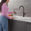 Delta Faucet Nicoli Kitchen Faucet with Pull Down Sprayer, Single Hole Matte Black 19867LF-BL