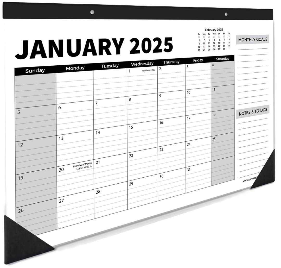Desk Calendar 2025-2026 with Desk Mat – 22" x 17" Large Desk Pad Calendar Runs From, Office Supplies Desktop Monthly Calendar for Home & Office