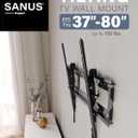 SANUS Tilting TV Wall Mount Bracket for 37" to 80" Displays up to 130lbs- Universal Low Profile Design w/ 10 Degree Tilt - Premium TV Mount Perfect for OLED & QLED