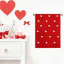 3 Pcs Valentine's Day Hand Towels Bath Towels Red Heart Embroidered Cotton Dish Towel for Holiday Bathroom Kitchen Hand Drying Cleaning, 29.5 x 13.7 Inch