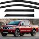 Window Visors Rain Guards Shield for 2004-2015 Nissan Titan Crew Cab, Out-Channel Window Vent Wind Deflectors Visors Shades for 04-15 Nissan Titan Crew