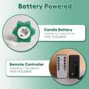 2 x Snowflakes Flameless Wax Tealights with Remote Timer, Green White Christmas LED Tea Votive Candles Battery Operated, Set of 4