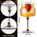 LIYH 20 Pcs Plastic Martini Glasses 10 Oz Clear Black Disposable Martini Glasses Cocktail Coupe Plastic Champagne Tower Disposable Wine Cups Perfect for Bar Cocktails Parties Wedding
