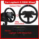 Replace 13 inch lightweight Suede/Leather Steering Wheel Panel For Logitech RS RS50 Base Wheel Hub;For Logitech RS System Bundle Gaming Racing Wheel (For Logitech RS G PRO With Full Leather)