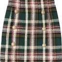 Women's Plaid Mini Skirt Pencil Above Knee Length High Elastic Waist Bodycon Zipper Vintage Short Skirts for Women (XX-Large)