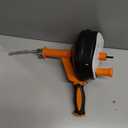Drain Auger, Clog Remover with Drill Adapter, 25 Feet Flexible Plumbing Snake Use Manually or Powered for Kitchen, Bathroom and Shower Sink, Comes with Gloves (orange)