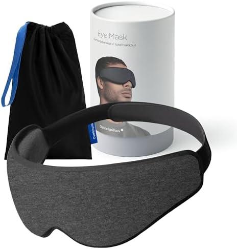 Ostrichpillow Eye Mask, Sleep Mask for Men Women 100% Blackout, No Pressure On Eyes, Soft & Breathable, Adjustable Fit, Travel Bag Included