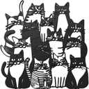 Tandefio Metal Cat Wall Art Decor Cute Black Iron Cat Silhouette Signs Home Decor Hanging for Living Room Bedroom Kitchen Office Patio Decoration
