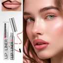 Erinde Lip Liner Peel Off Lip Stain, Long Wear Tattoo Lip Liner with Tweezer, Matte Peel Off Lipliner Stain, Long Lasting, Waterproof, Transfer-proof, Easy to Use & Natural Finish, Rose Pink