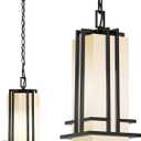 Outdoor Pendant Light Fixture - Aluminum Exterior Hanging Lantern, Outdoor Hanging Light with Black Adjustable Chain Outdoor Pendant Lights for Porch Patio (Max 50''H, 1 pc)