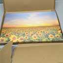 Faxiasho Small Sunflower Canvas Wall Art Sunset Floral Wall Decor Flower Pictures For Living Room Bedroom Bathroom 12" x 15"