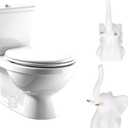 2 Pack Toilet Bolt Covers Decorative,Lovely Ceramic Elephant Shaped Toilet Bolt Caps Decorative to Prevent Rusting,Easy Installation Kit for Bathroom Decor(White)