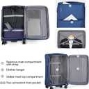 Hanke Softside Expandable 20 Inch Carry On Luggage with Wheels Airline Approved, TSA Luggage Lightweight Rolling Suitcases for Travel Carry On Bag(Blue)