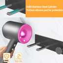 Hair Dryer Holder Wall Mounted with 4-Adsorption, Self Adhesive Blow Dryer Holder for Power Plug, Diffuser and Nozzles Accessories Organizer, Matte Black