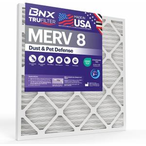 BNX TruFilter 10x24x1 Air Filter MERV 8 (4-Pack) - MADE IN USA Dust & Pet Defense Electrostatic Pleated Air Conditioner HVAC AC Furnace Filters for Dust, Pet, Mold, Pollen MPR 600 700 & FPR 5
