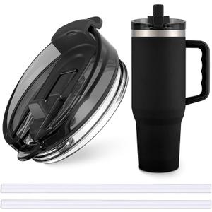 Jmoe USA 40 oz Replacement Lid For Yukon Fit Forty Tumbler With Handle | 2 in 1 Straw Lid | Made of BPA Free Tritan Plastic | 100% Leakproof Design | Dishwasher Safe (1-Pack)