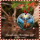 2 x Deer Christmas Ornament 2025 - Rustic Hunting Decor, Buck Hunter Reindeer Decoration  Woodland Holiday Tree Ornament, Hunt Lover Gift, Ideas for Man, Hunters