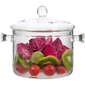 Glass Saucepan with Cover, 1.9L/64OZ Heat-resistant Glass Cooking Pots, Glass Pots for Cooking on Stove Cookware Set Stovetop Pot for Soup, Pasta,& Baby Food (64 OZ)