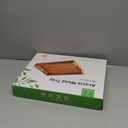 Joy&Grace Ottoman Tray for Living Room, Large Acacia Wooden Serving Tray with Handles for Coffee Table, Breakfast in Bed, Food Dinner, Decorative Tray (Color Natural, 16.7" x 12.8" x 2")