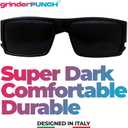 Men's Black Super Dark Lens Gangster Sunglasses Cholo Glasses - Flat Top Shades (Black)