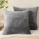2 Pack Velvet Pillow Covers 24"x24" Super Soft Square Pillow Covers for Bedroom, Sofa, Couch,Luxury Cozy Fleece Pillowcases for All Seasons