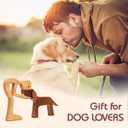 Pawfect House Wooden Pet Carvings, Whimsical Statues Home Decor, Handmade Man and Dog Figurines, Dogs Statue Home Decor, Christmas Shelf Decor, Birthday Gifts for Men, Dog Dad, Pet Lovers